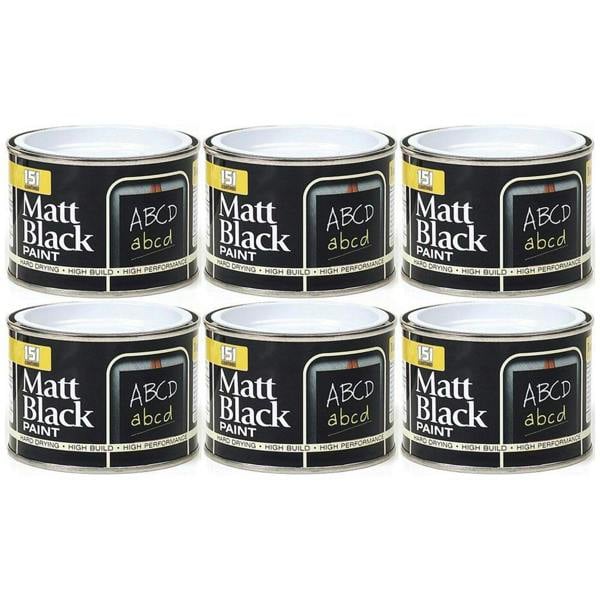 151 6X Matt Black Paint Tin 180ml