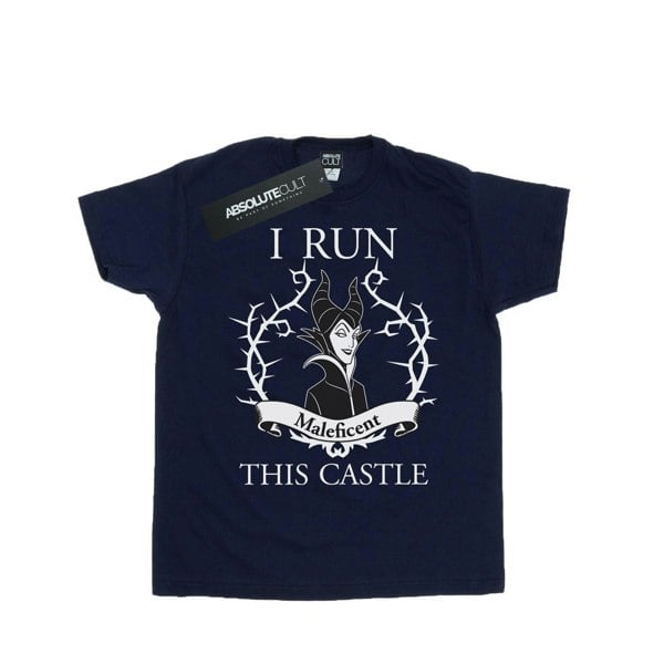 Disney Mens Maleficent I Run This Castle T-Shirt - Navy Blue