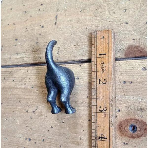 Antique Cast Iron Light Use Dog Tail Coat/Key Hook - 70mm