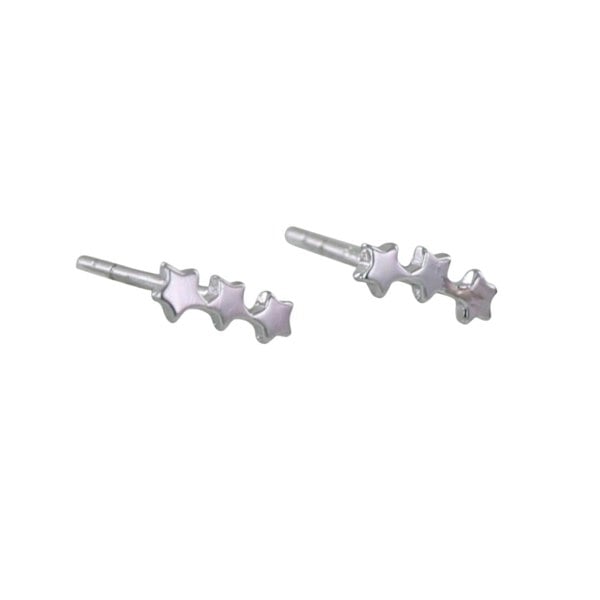 Sterling Silver Trio Star Stud Earrings - Reeves & Reeves