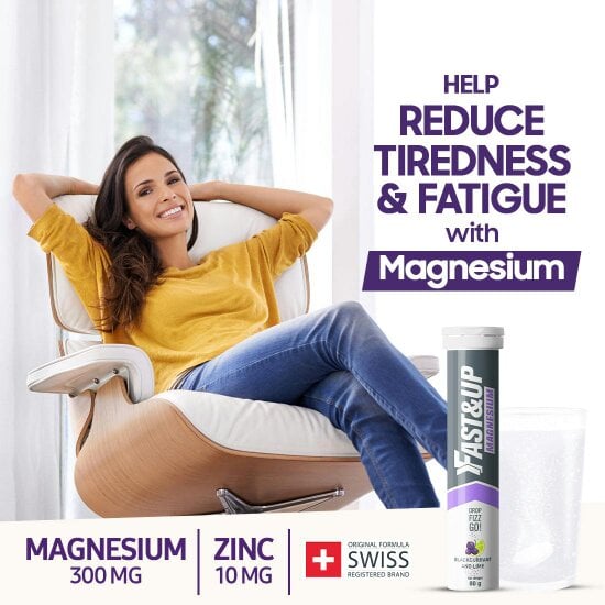 Magnesium 300mg  – Magnesium Supplement  For Muscle Health | Blackcurrant & Lime, Pack of 4