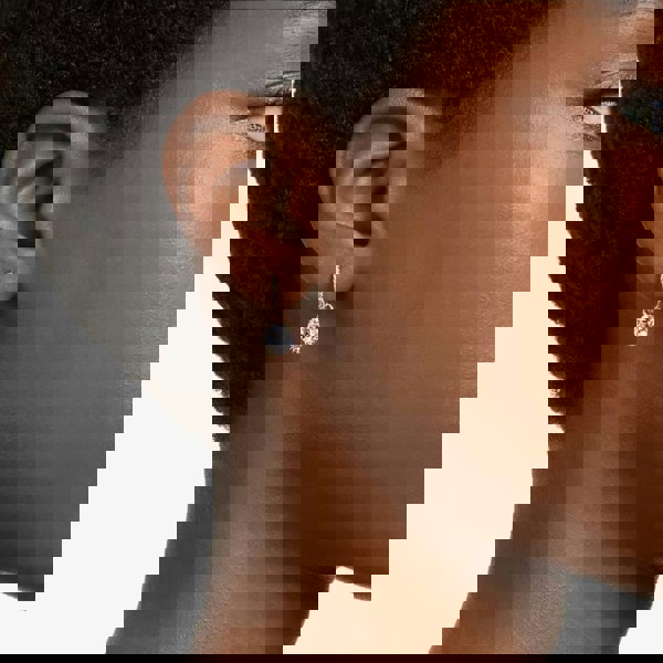 Swarovski Ladies Constella Rose Gold-Plated Hoop Dropper Earrings 5639975