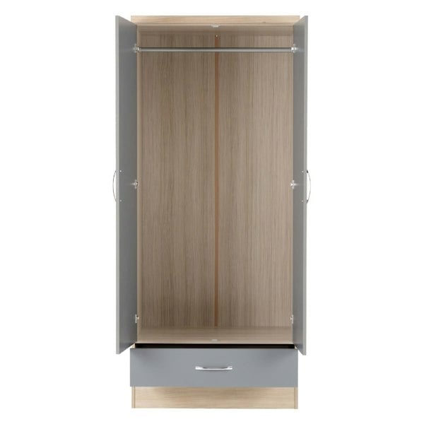 Seconique Nevada 2 Door 1 Drawer Wardrobe