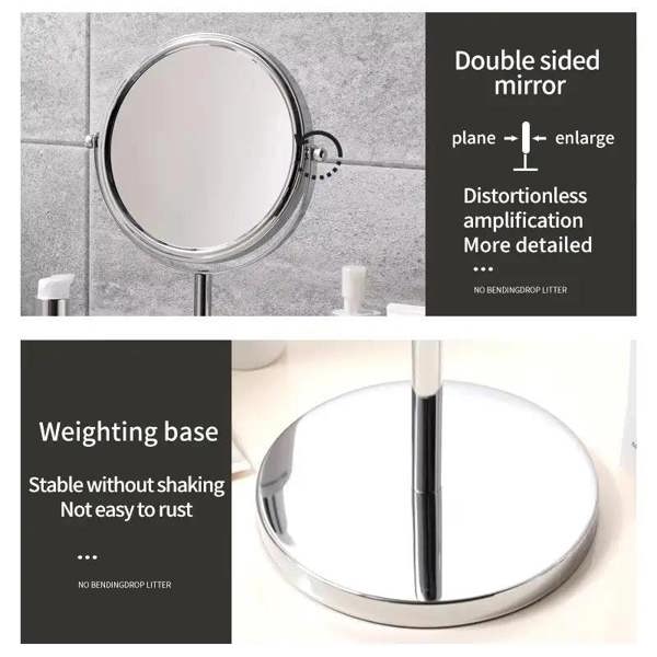 Dyzi Double-Sided Crystal Style Makeup Mirror 1X/10X Magnification Mirror