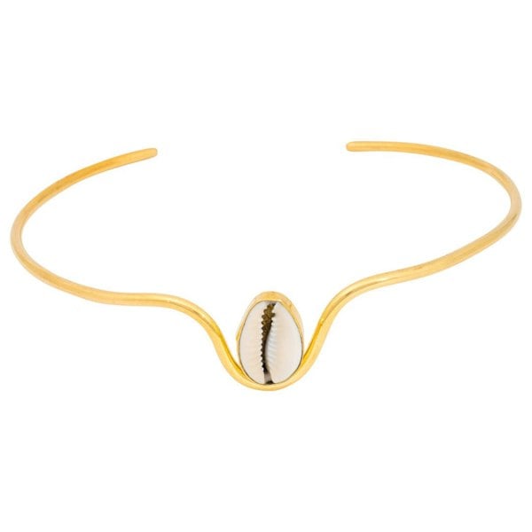 Paguro Cowrie Shell Recycled Brass Adjustable Choker