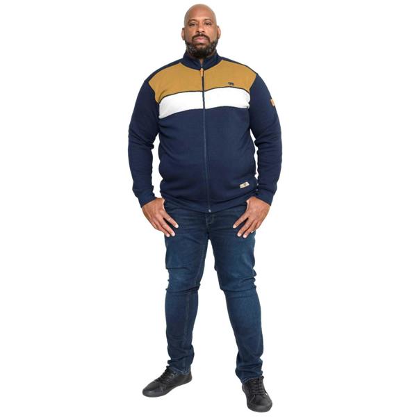 Duke Mens D555 Willowbrook Cut & Sew Full Zip Kingsize Sweatshirt - Navy - 