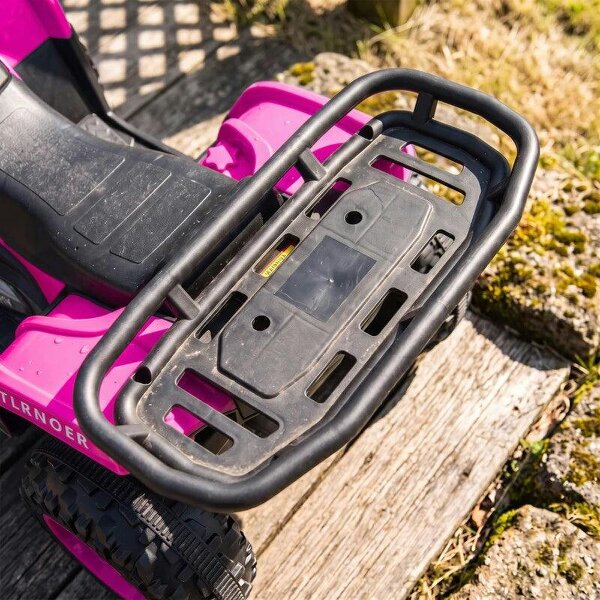 12V Kids Electric Quad Bike, Ride on ATV with Dual Motors, Soft Start, Storage, Music, Lights for 3-8 Years, Pink