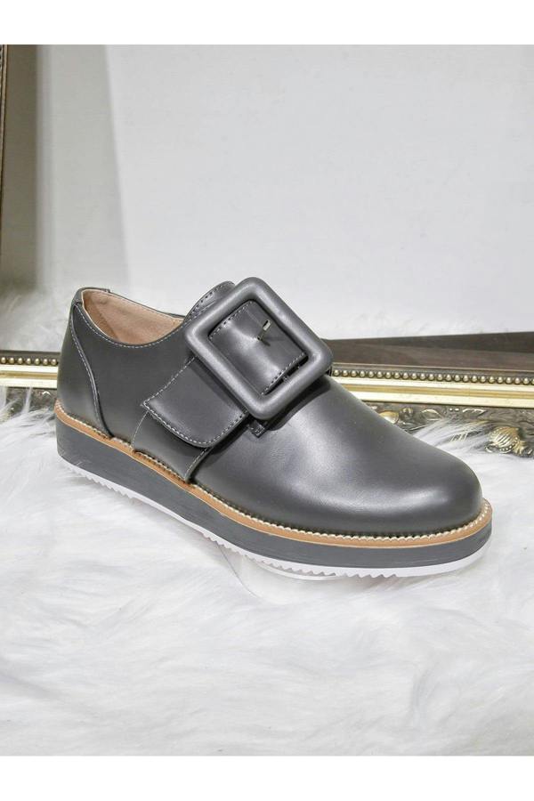 Ella Fashion Flat Shoes - Grey