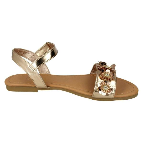 Spot On Girls Spot On Sequin Flower Trim Sandals H0270