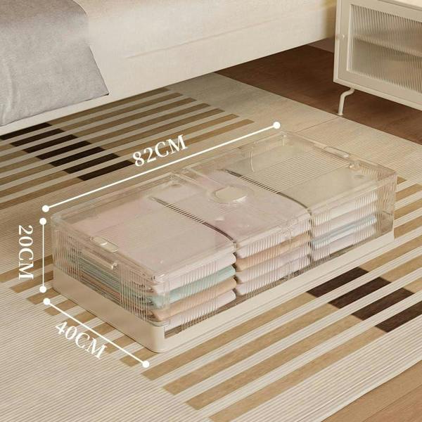 HYGRAD BUILT TO SURVIVE Large Under Bed Storage Boxes Slim Organiser Box With Lids Wheels Slide Out Smart Stackable Storage Boxes 82cm x 40cm x 20cm