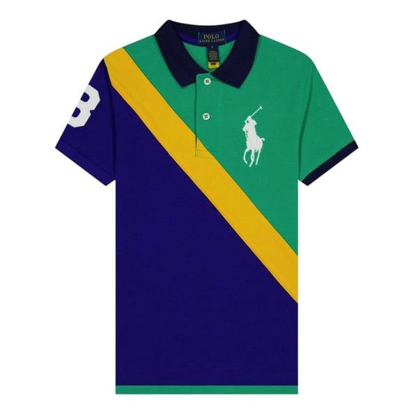 Ralph Lauren Childrens/Kids Colour Block Regular Athletic Rugby Shirt - Green - 