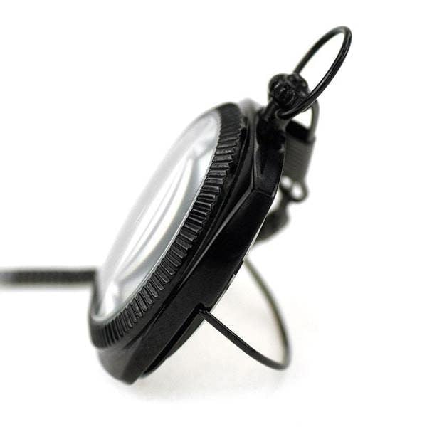 Infinity Leather Mechanical Vintage Skeleton Square Open-Face Pocket Watch