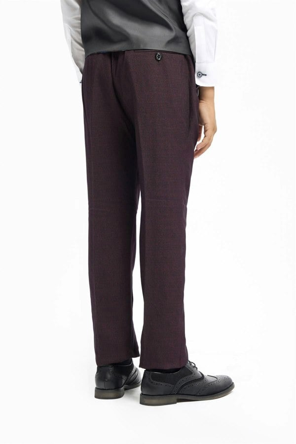 House of Cavani Boys Caridi Wine Three Piece Suit