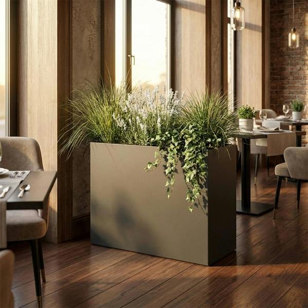 Nicoman Galvanised Steel Trough Metal Planter 90cm x 82cm - Anthracite Grey