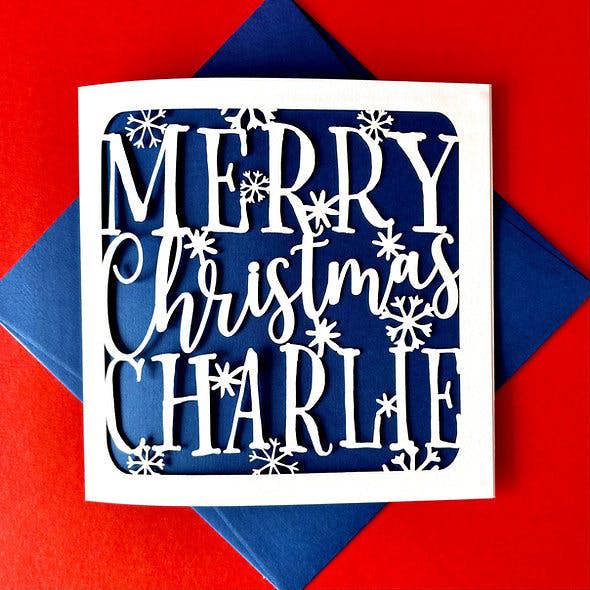Personalised Snowflakes Christmas Card - lifestyle shot