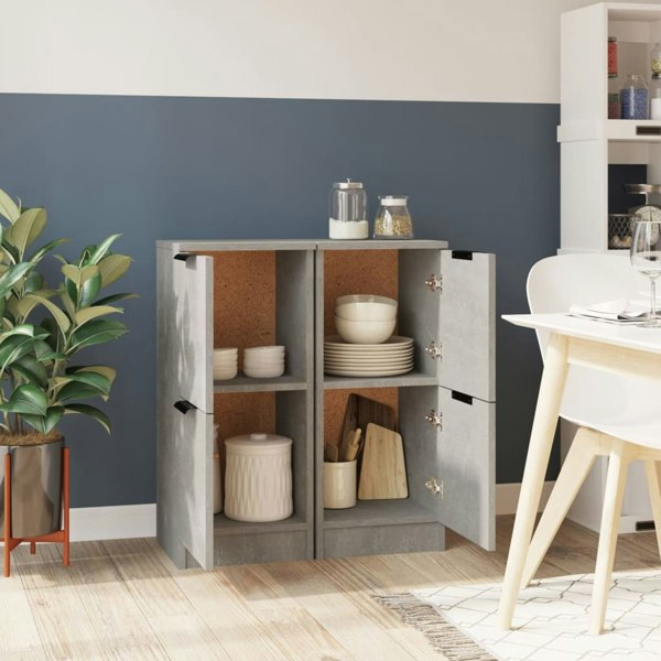 Berkfield Sideboards 2 pcs Concrete Grey 30x30x70 cm Engineered Wood