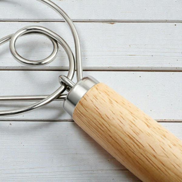 Sourdough By The Sea Danish Whisk Long Handled Wooden 26cm or 32cm - Bread & Cake Making