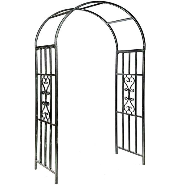 Gr8 Garden Metal Garden Patio Wedding Rose Arch Arbour Archway Climbing Plant Trellis Black
