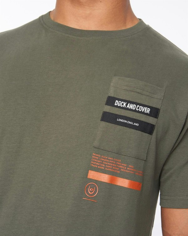 Duck and Cover Heningys T-Shirt - Dark Olive