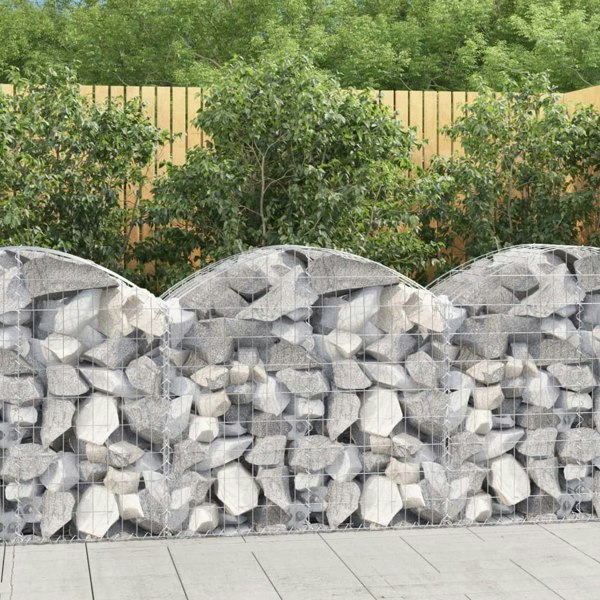 Berkfield Arched Gabion Basket 100x50x80/100 cm Galvanised Iron