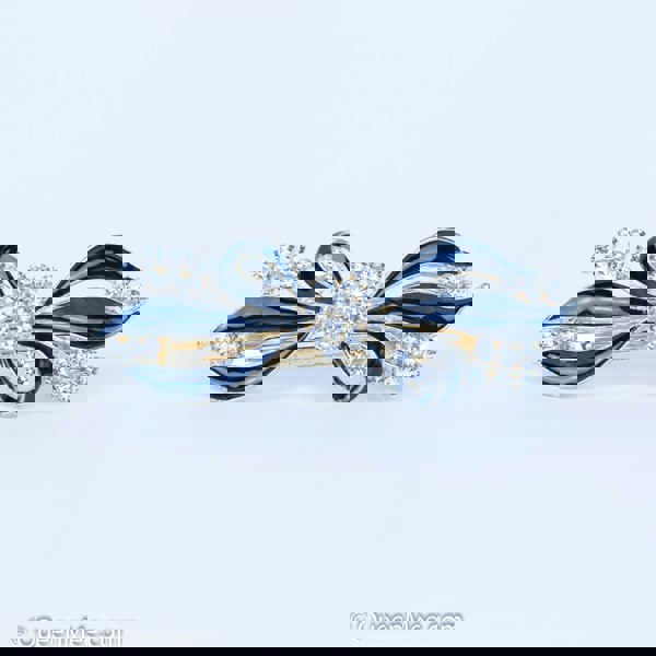 bow hair clip in black with diamante