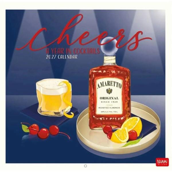 Cheers, A Year in Cocktails Calendar 2027, Wall Calendars, Month To View, Lifestyle, Gift