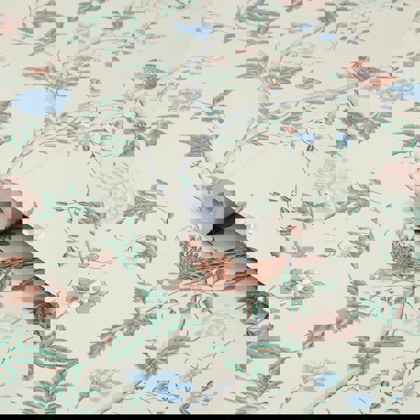 Laura Ashley Summer Palace Wallpaper - Sage and Apricot - 10m