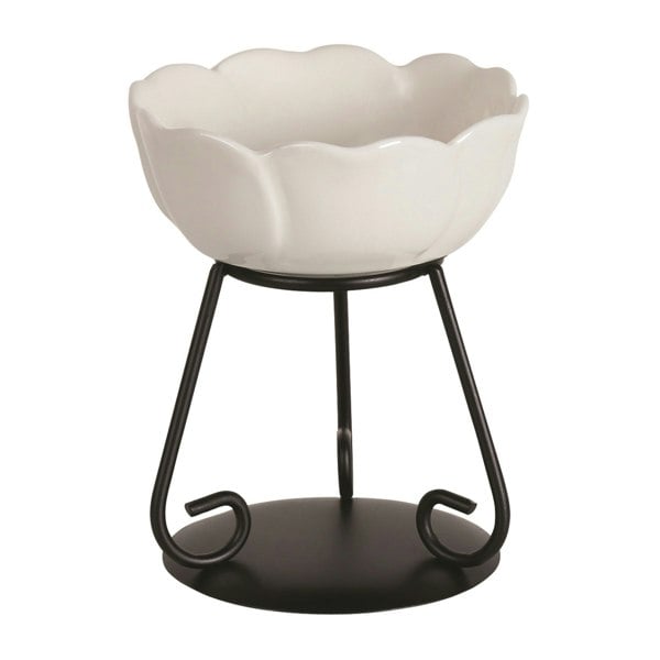 Fosse Living Flower Ceramic Wax Melter 11cm - White