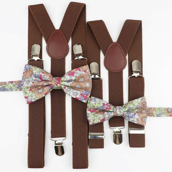 Mr Townsend Suits Me and Mini Me Floral Bow Ties and Braces - Various Colours
