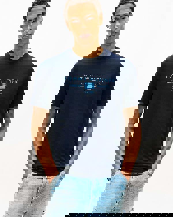 Tommy Hilfiger Brand Love Mono Stack Mens T-Shirt - Desert Sky