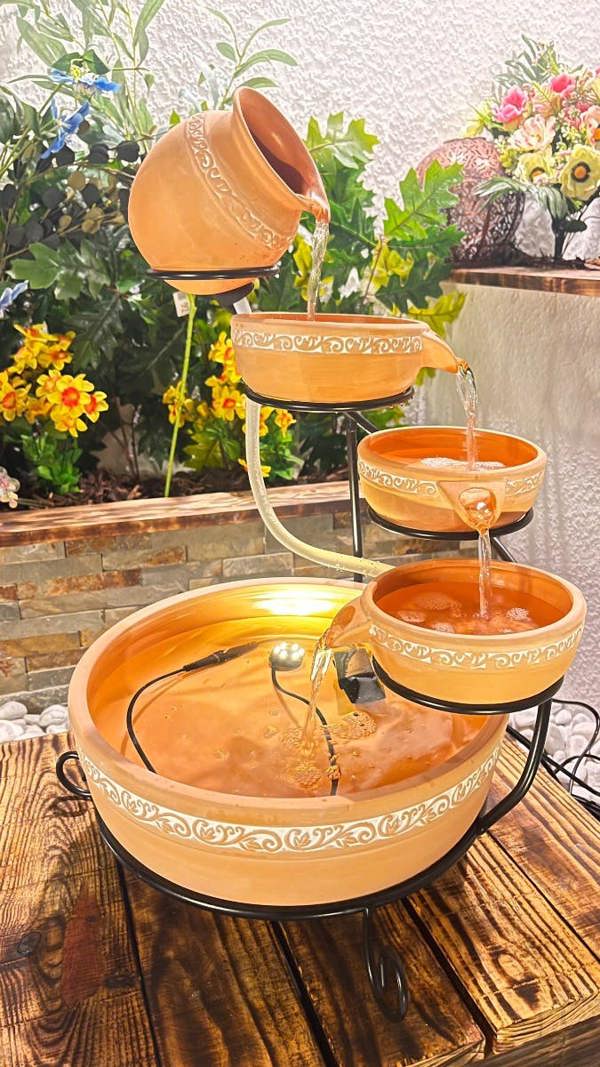 Tranquillity Water Features Teracotta Traditional Solar Water Feature