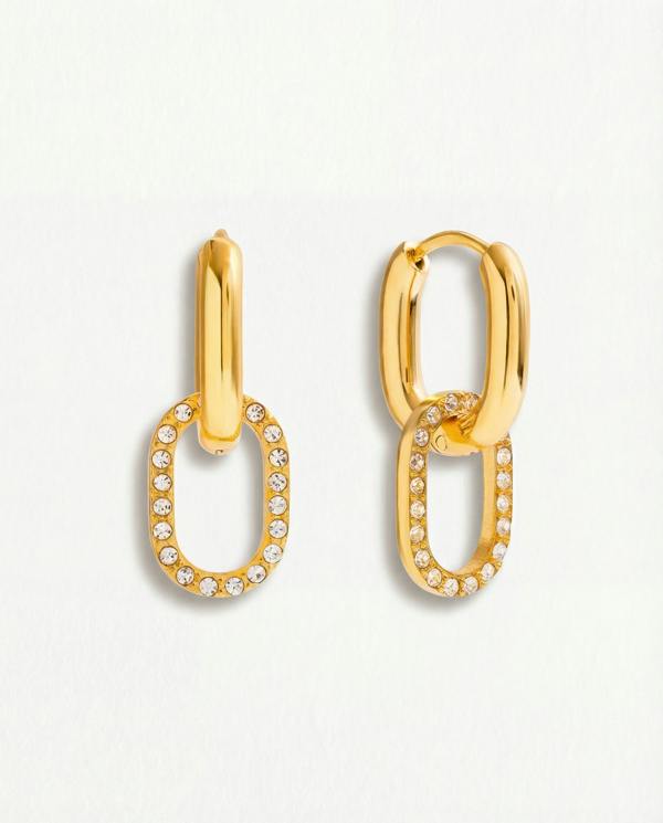 Elk & Bloom Dainty 14k Gold Gemstone Double Loop Hoops