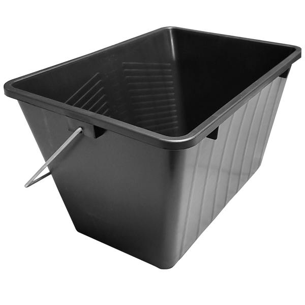 Ketoplastics Large Paint Scuttle Large Decorators Roller Bucket with Metal Handle for Decorating Paints & Paste 15L, Black (Pack of 3)