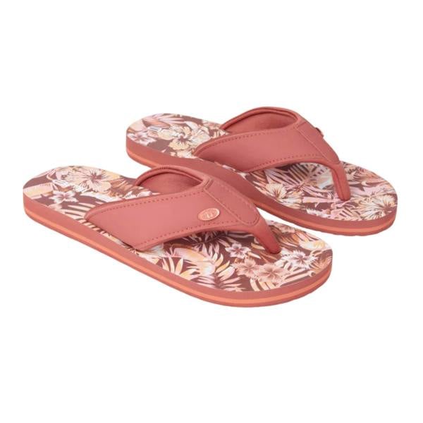 Animal Womens/Ladies Leaf Print Recycled Flip Flops - Tan - 