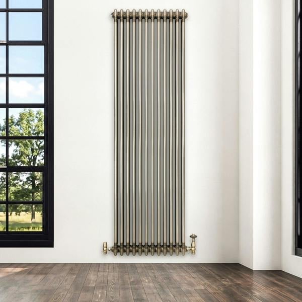 Monstershop Traditional 3 Column Radiator - 1800 x 560mm - Raw Metal