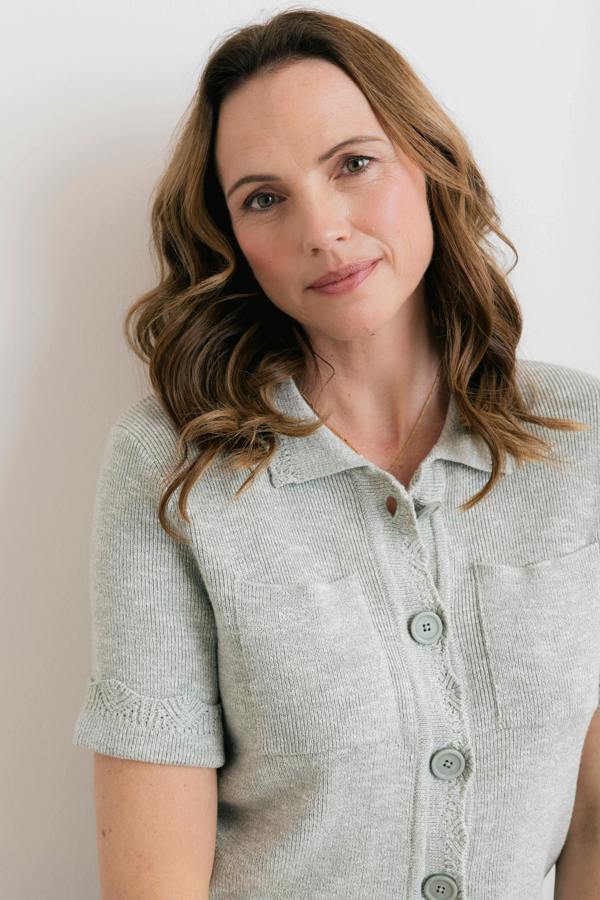 Lily & Me Phoebe Short Sleeve Knitted Jacket Silver Sage