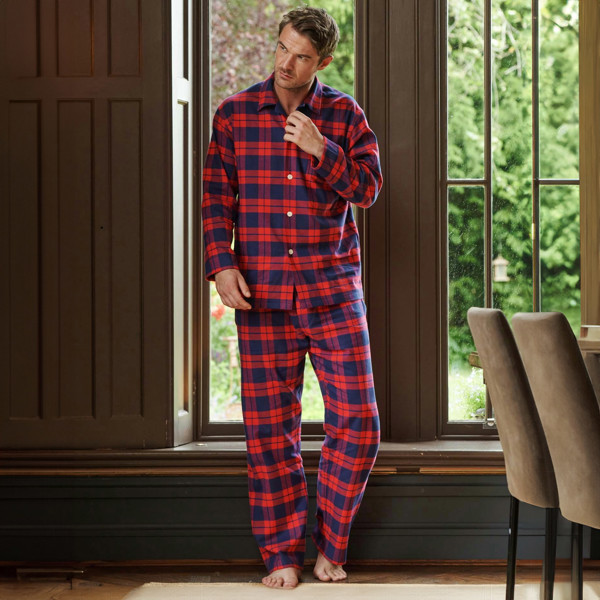 Men's Brushed Cotton Pyjama Set – Dumbarton Tartan - British Boxers