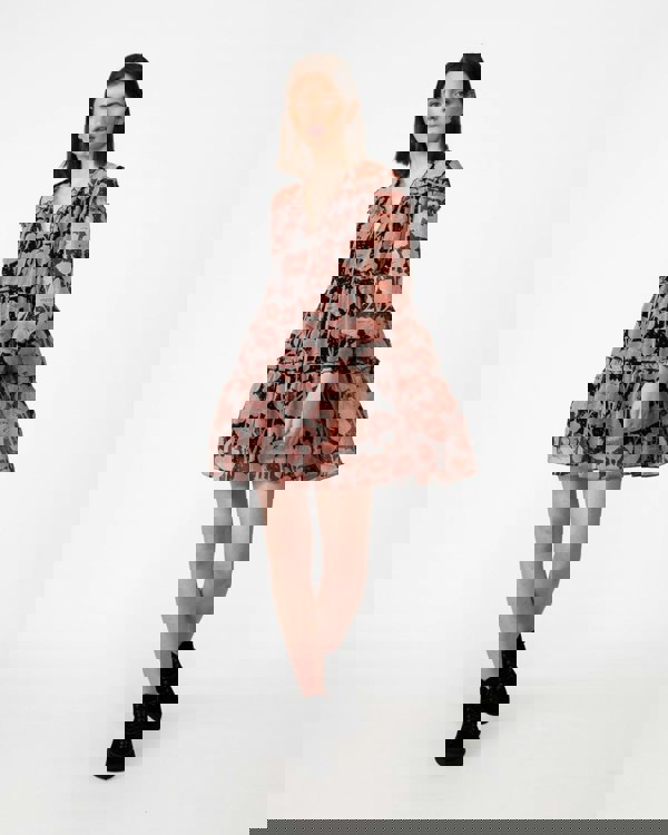 Ted Baker Sandror Womens Swing Mini Dress With Ruffled Tiers