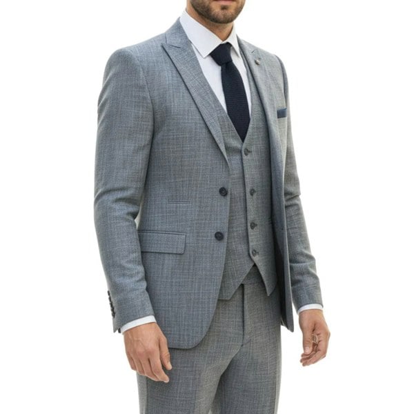 TruClothing IM33 - Men's 3 Piece Blue Tailored Fit Suit