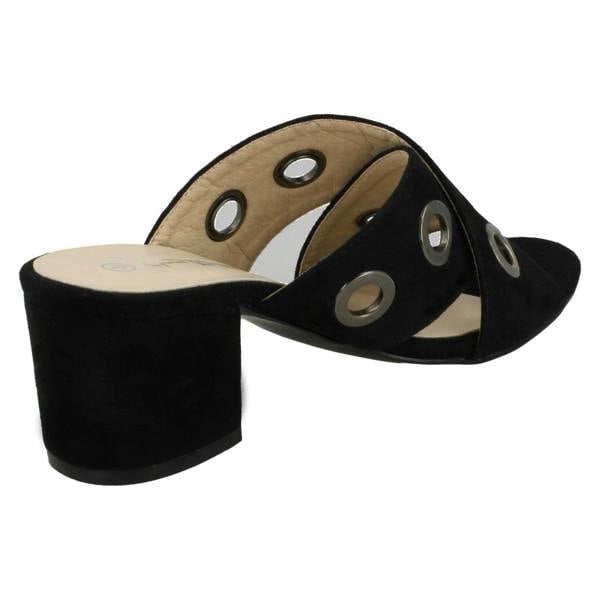 Anne Michelle Ladies Anne Michelle Mid Heel Cross Over Vamp Mules