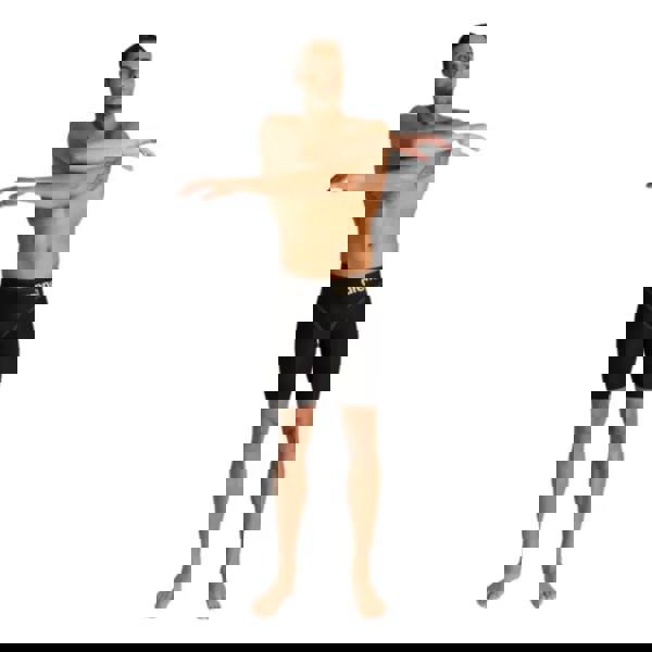 Black Powerskin Carbon Core FX Jammer shorts with gold logo and red accents