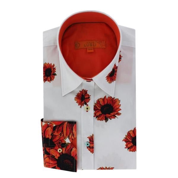 SUNFLOWER PRINT WOMENS SHIRT - Premium Men's Patterned Shirt by Claudio Lugli | Bold Design, Tailored Fit, Best Printed Shirts