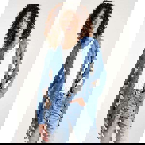 Blue Vanilla Daisy Large Flower Cardigan - Blue