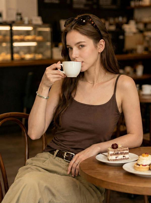 Anniou Tencel Linen Built-In Bra Camisole