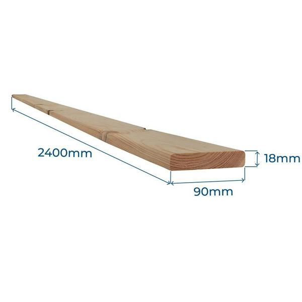 Snowdon Timber Untreated Reject Eased Edge 4x1" Timber (T) 18mm (W) 90mm (L) 2.4m