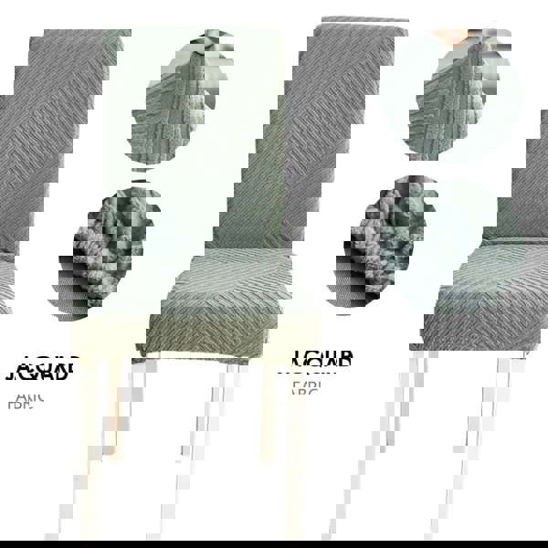 Anyseat Cypress Green Knitted Lines Elastic Chair Cover for Dining Room