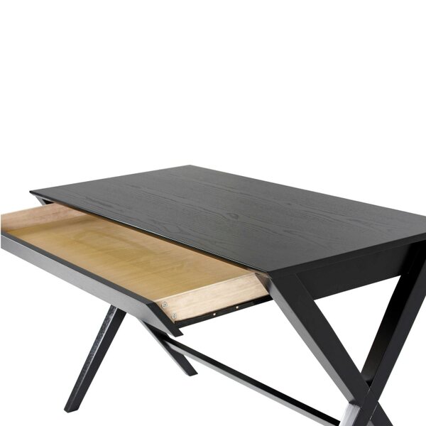 Wyld Haus Verona Black Oak Veneer Desk with Drawer