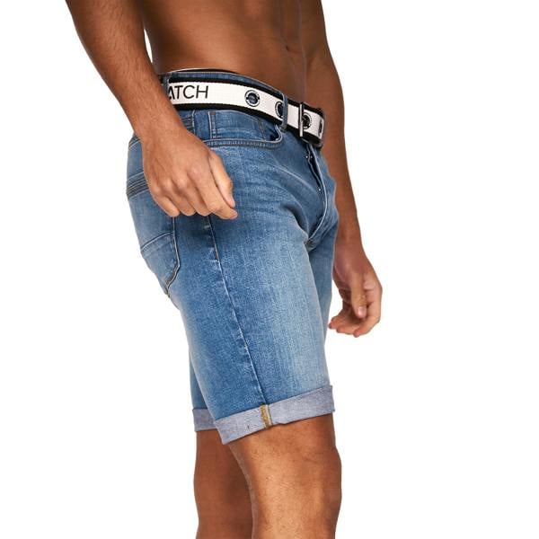 Crosshatch Mens Reestier Denim Shorts - Light Wash - 