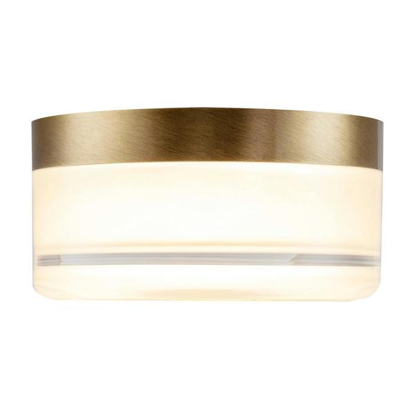 Designer Antique Brass LED Bathroom Ceiling Light with Opal Glass Image 8