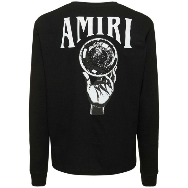 Amiri Crystal Ball Logo Long Sleeved T Shirt - Black